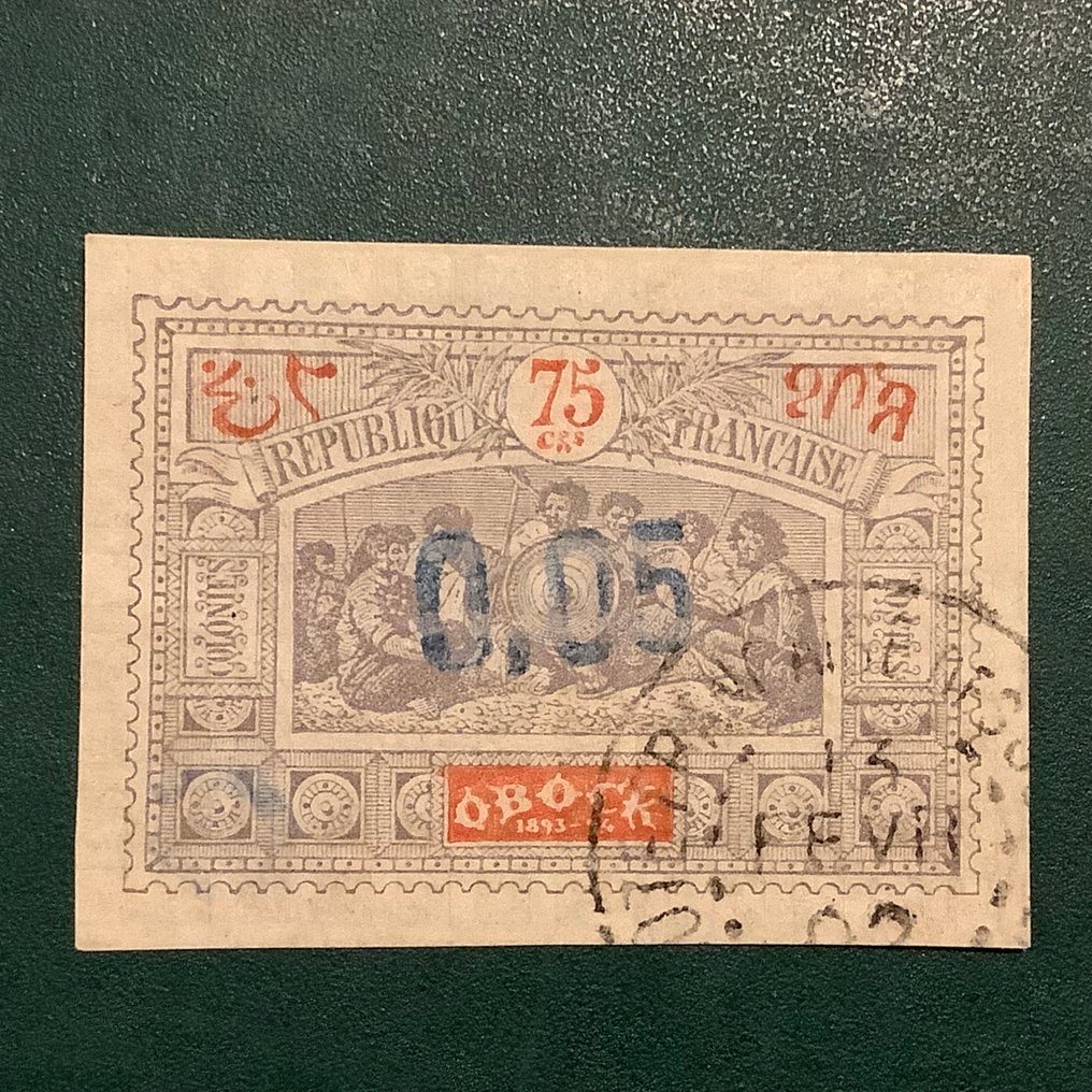 Djibouti 1902 - 5 prosent på 75, uansett og godkjent. - Michel 23 #3.2