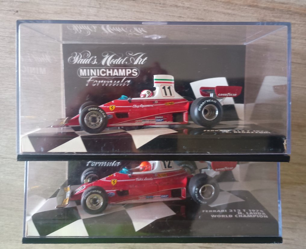 MiniChamps 1:43 - Model kit (2) - Ferrari F1 312 T - 1975 - Clay Regazzoni - Niki Lauda #1.0