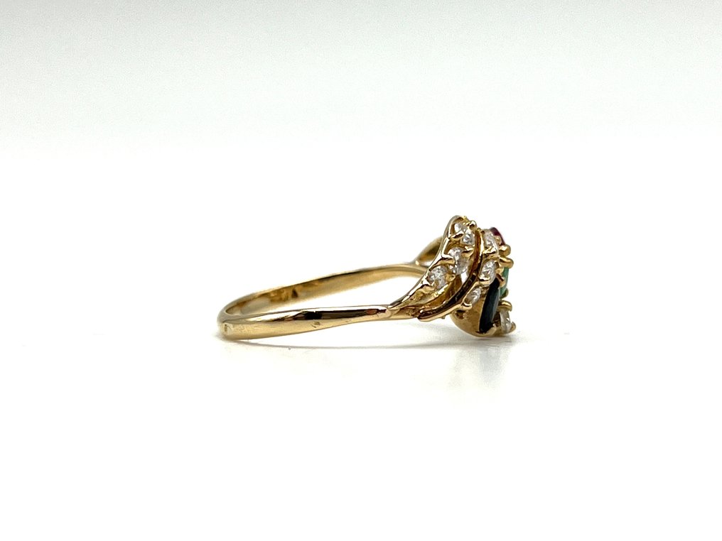 χωρίς τιμή ασφαλείας - Δαχτυλίδι - 18 καράτια Κίτρινο χρυσό - 0.27ct. tw. Διαμάντι (Φυσικό) - Διάφοροι πολύτιμοι λίθοι #1.0