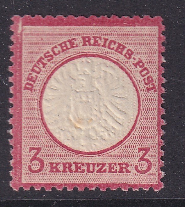 Γερμανική Αυτοκρατορία 1872 - Μεγάστο στήθος. 3 Kr. (ζωντανό κόκκινο-καρμίνι, καρμίνι). - Michel: 25 #1.0