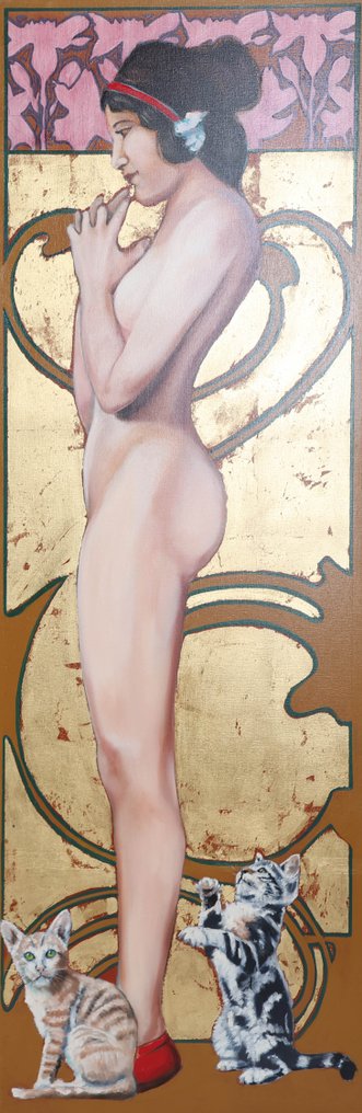 Louis Nagelkerke (1949) - Drieluik met drie naakte vrouwen #3.2