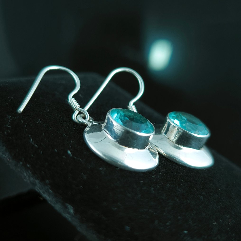 Aquamarin - Silber - Ohrringe - Ohrringe aus Ley-Silber #3.2
