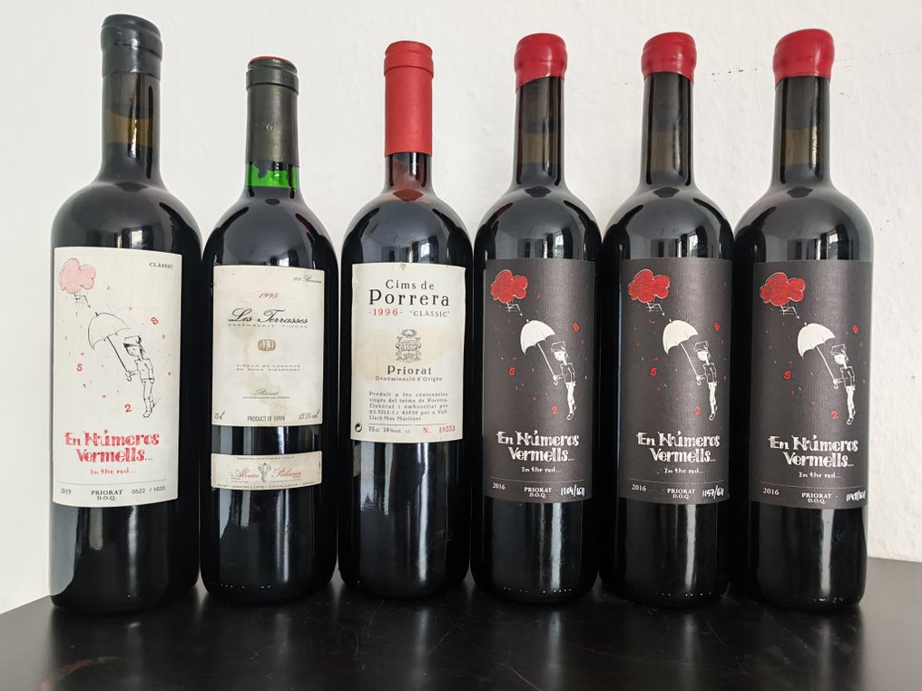1995 Alvaro Palacios, Les Terrasses, 1996 Cims de Porrera, 2016 (x3), 2019 In the Red - Priorat - 6 Bottles (0.75L) #1.0