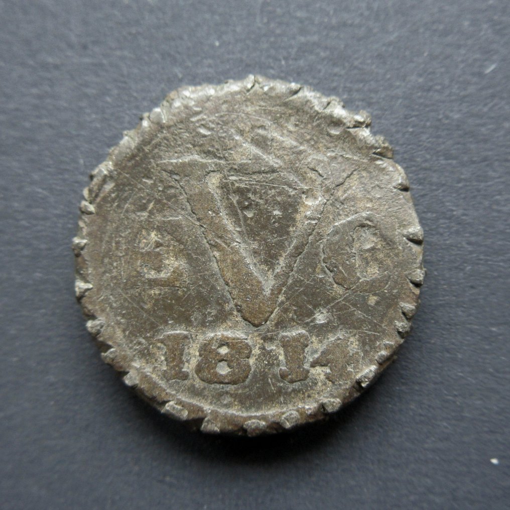 Índias Orientais dos Países Baixos, Java, administração britânica. Tinnen Duit 1814 (Bekkensnijder) (Sem preço de reserva) #1.0