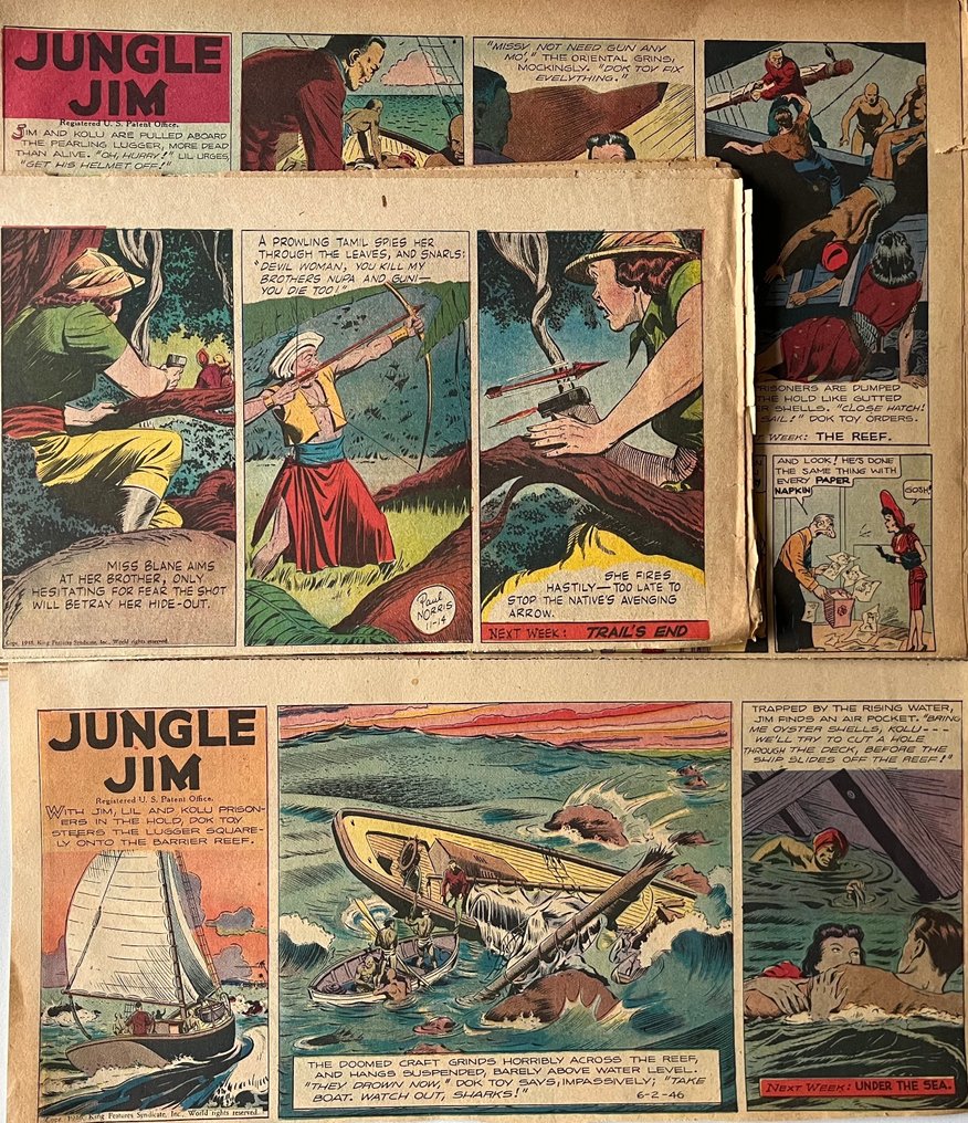Jungle Jim - by Paul Norris, Pogo, Little Orphan Annie and others - 400 Pagine e strisce di giornale - 1931/1959 #1.0