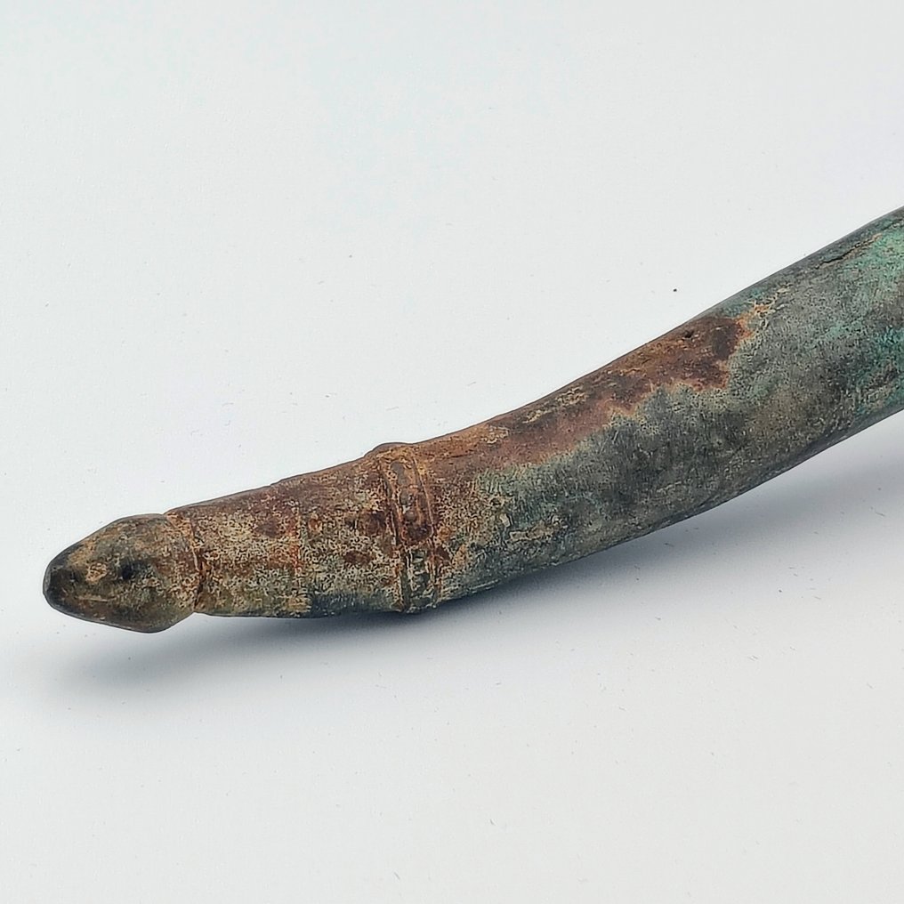 古代高棉 黄铜色 雕像装饰性莲花火炬 - 370 mm #2.1