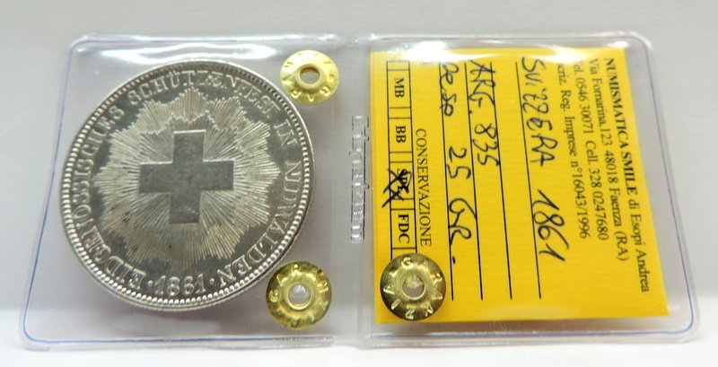 Zwitserland. 5 Francs 1861 / Nidwalden Shooting Festival  (Zonder minimumprijs) #1.0