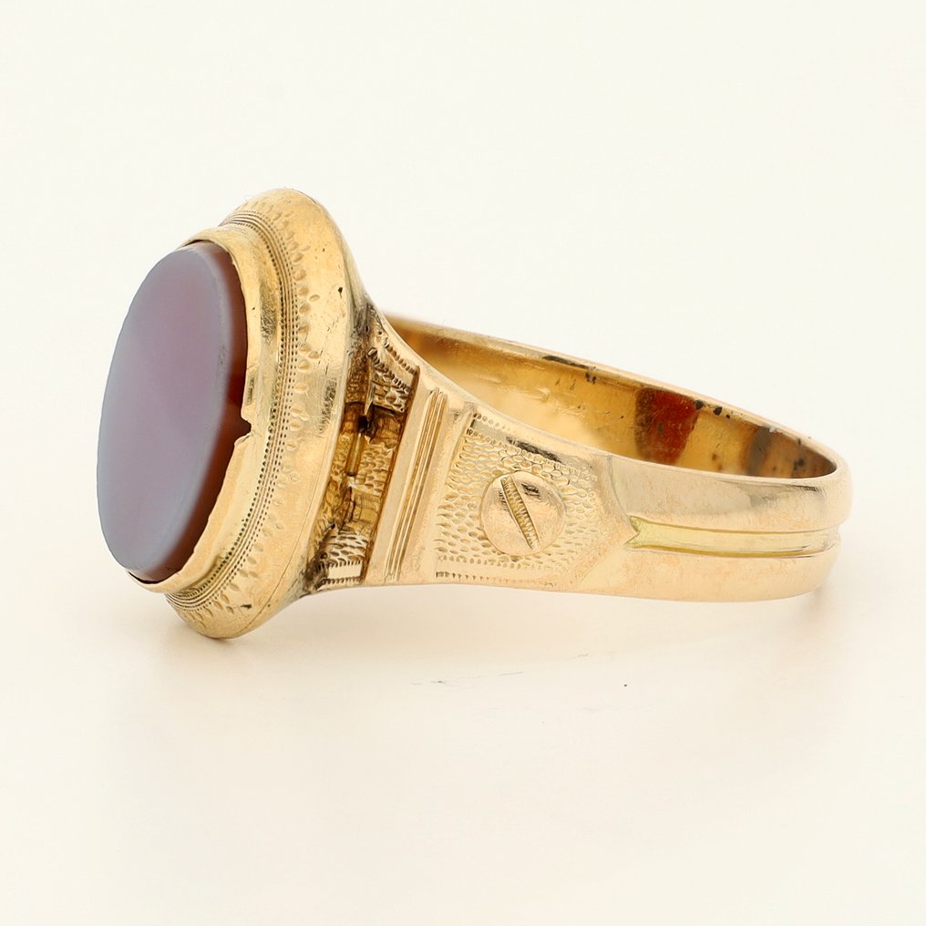 Gyűrű - 18 kt. Sárga arany - Agaat #2.1