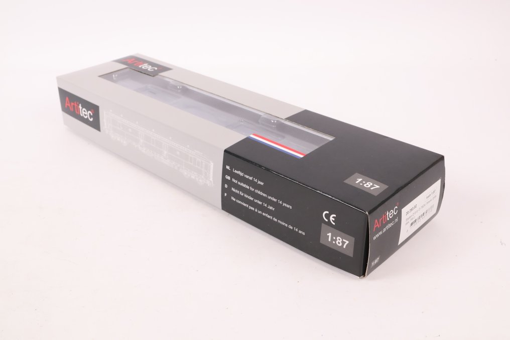 Artitec H0 - 20.293.02 - 模型客運火車 (1) - 钢制D型6门，7624，蓝色，灰色屋顶 - NS #1.0