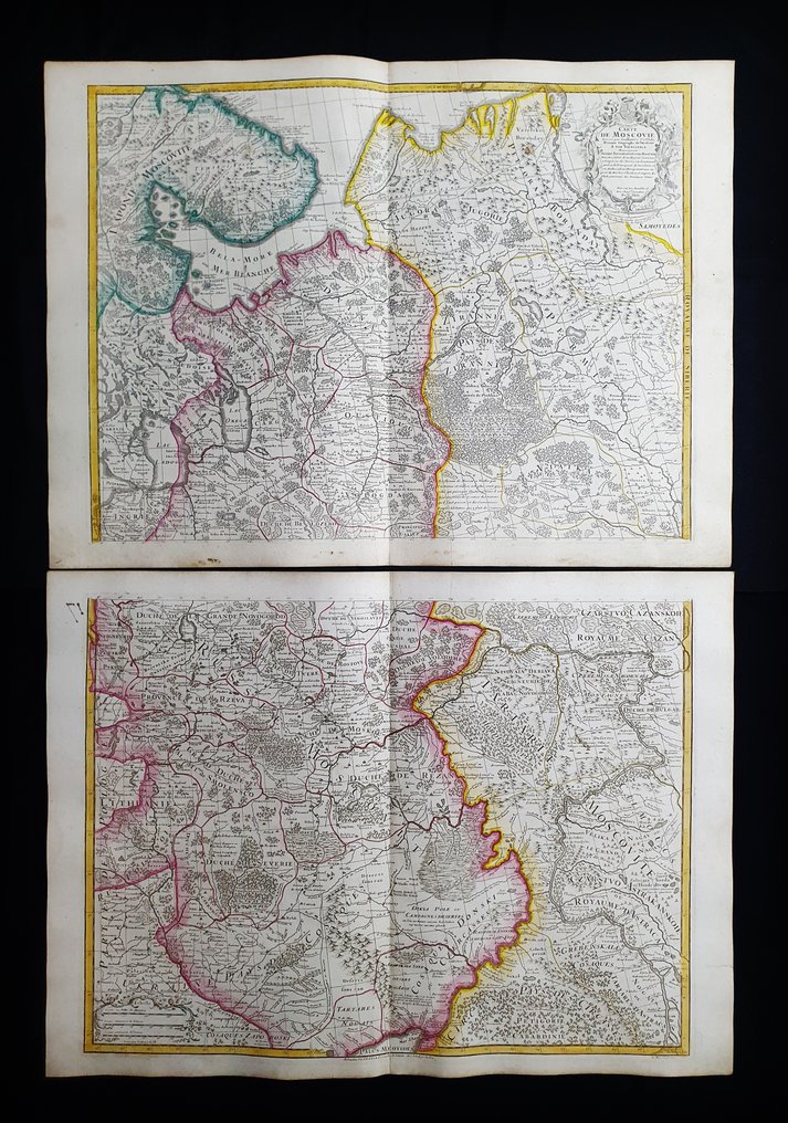 欧洲 - [一批2件] - 斯堪的纳维亚 / 俄罗斯 / 芬兰 / 莫斯科 / 波罗的海; Delisle - Dezauche,  1788 - Carte de Moscovie (Nord et Sud) - [LOT of 2] - 1721-1750 #1.0
