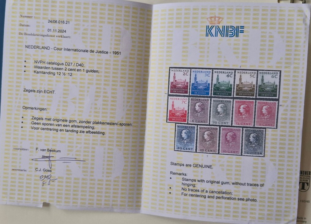 Ολλανδία 1951/1958 - Διεθνές Δικαστήριο της Δικαιοσύνης - NVPH D39 #2.1