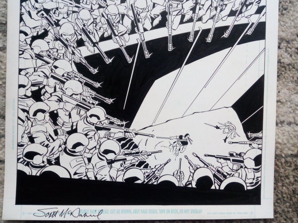 Scott Mcdaniel - 1 Original page - Green lantern : Deathstroke 2/3 splash page #2.1