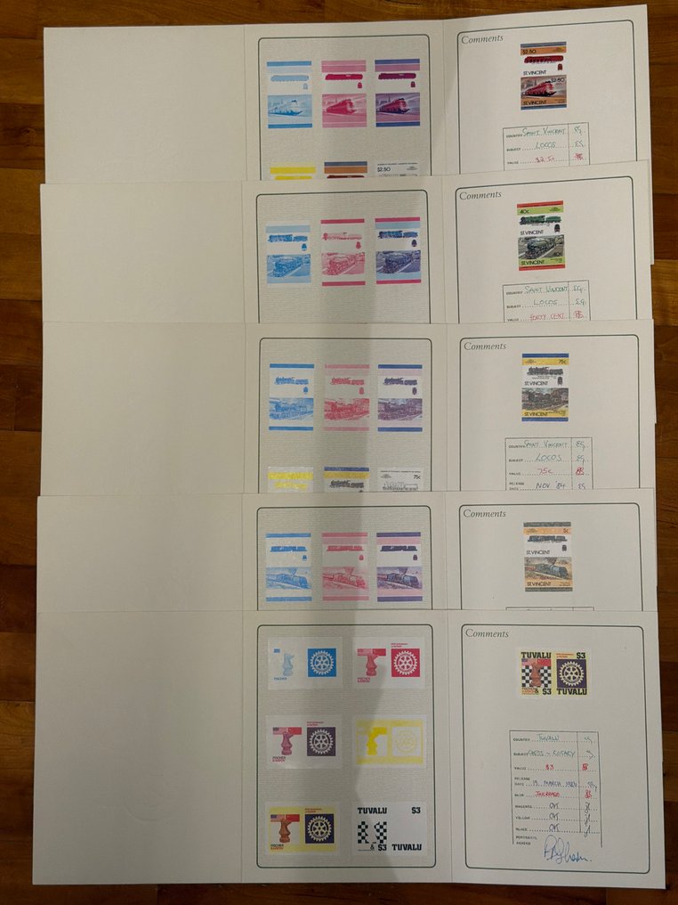 Tuvalu i Saint Vincent 1984/1986 - Format prób drukarń bezpieczeństwa międzynarodowego: Szkolenia do Mistrzostw Świata w Szachach #1.0