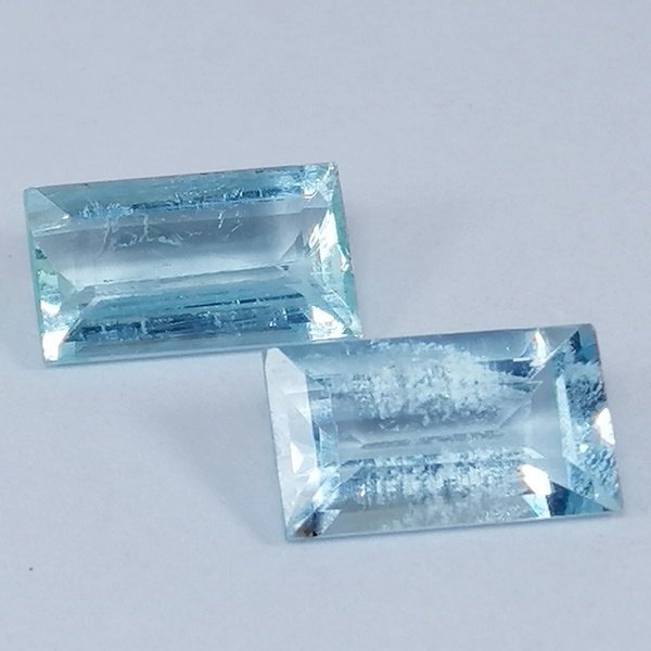 2 pcs Kék Akvamarin - 4.05 ct - Instituto Gemólogico Español (IGE) - Kezelések nélkül #1.0