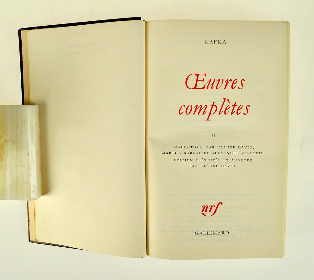 Franz Kafka - [Pléiade] Œuvres Complètes - 1976-1984 #4.3