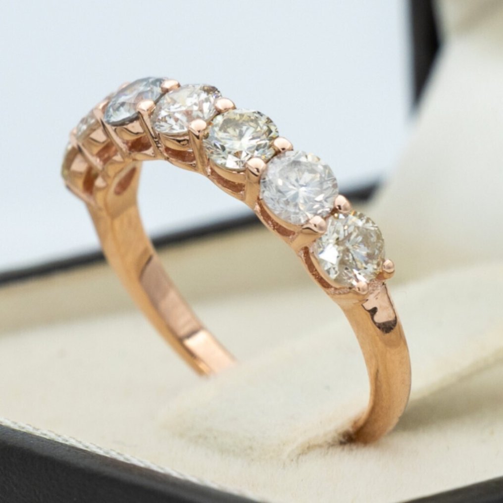 χωρίς τιμή ασφαλείας - Δαχτυλίδι - 14 καράτια Ροζ χρυσό -  1.42ct. tw. Διαμάντι (Φυσικό) - GWLab #4.3