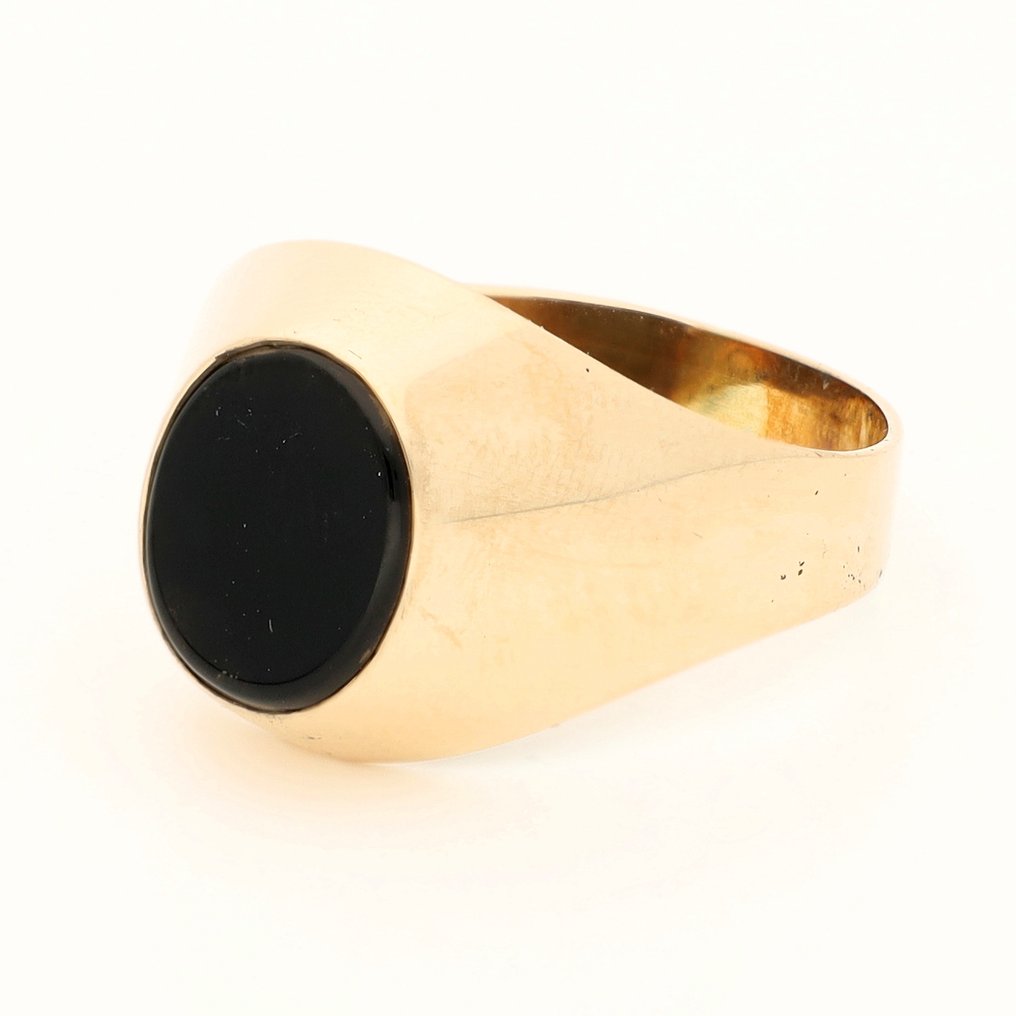 Bague - 14 carats Or jaune - onyx #1.0
