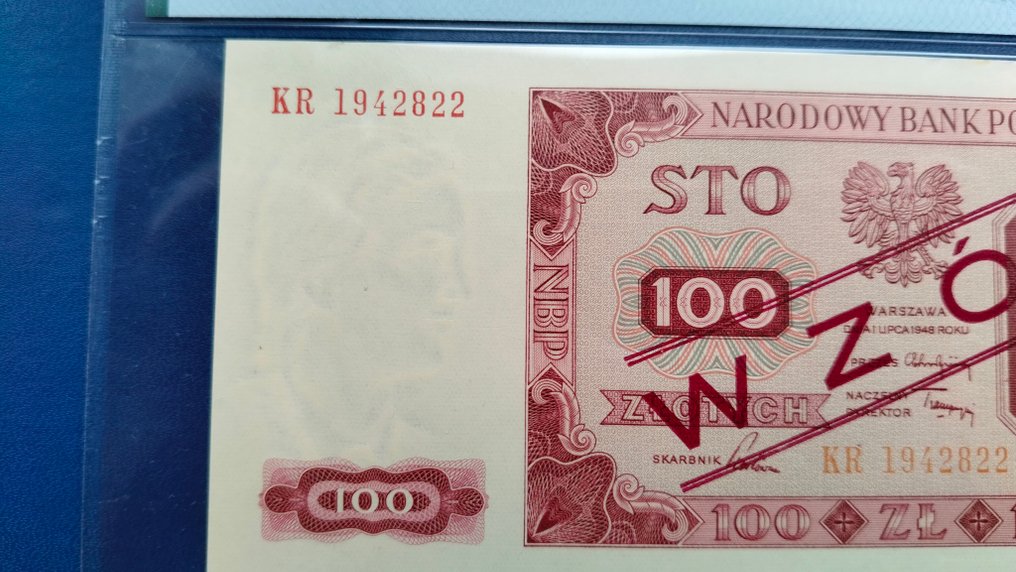 Poland. - 100  Złotych 1948 - Wzór - SPECIMEN - Pick 139CS1  (No reserve price) #3.2