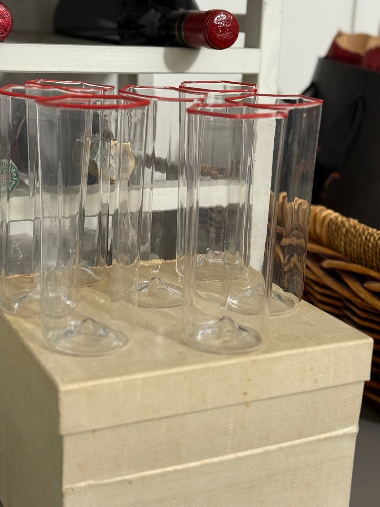 Venini - Carlo Scarpa - Glasservice - Muranoglas - Set 7 sechseckige Gläser #2.1