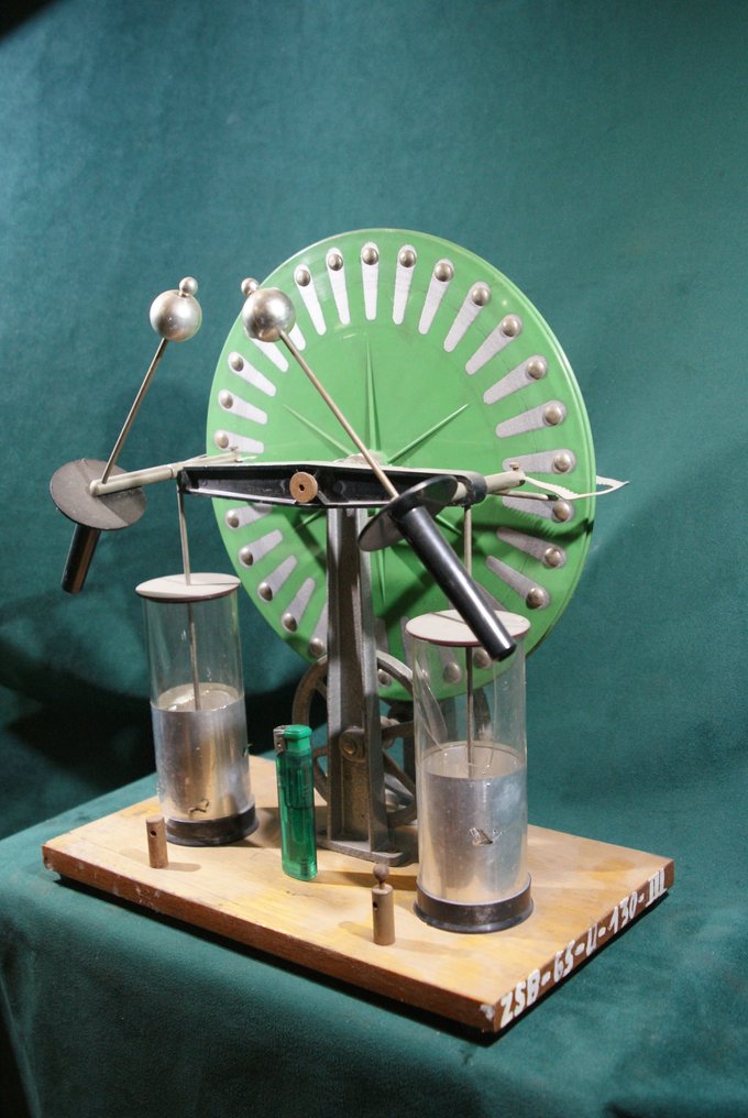 Διδακτικό υλικό - biofiz - αλουμίνιο, πλαστικό - 1960-1970 - ηλεκτροστατική μηχανή #2.1