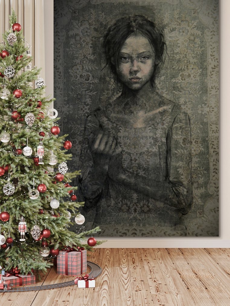 Jacqueline Klein Breteler - “Stands with a fist.”-painting on a carpet-XXL #1.0