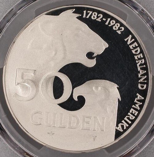 Netherlands. Beatrix. 50 Gulden 1982 PR64 DCAM  (No Reserve Price) #1.0