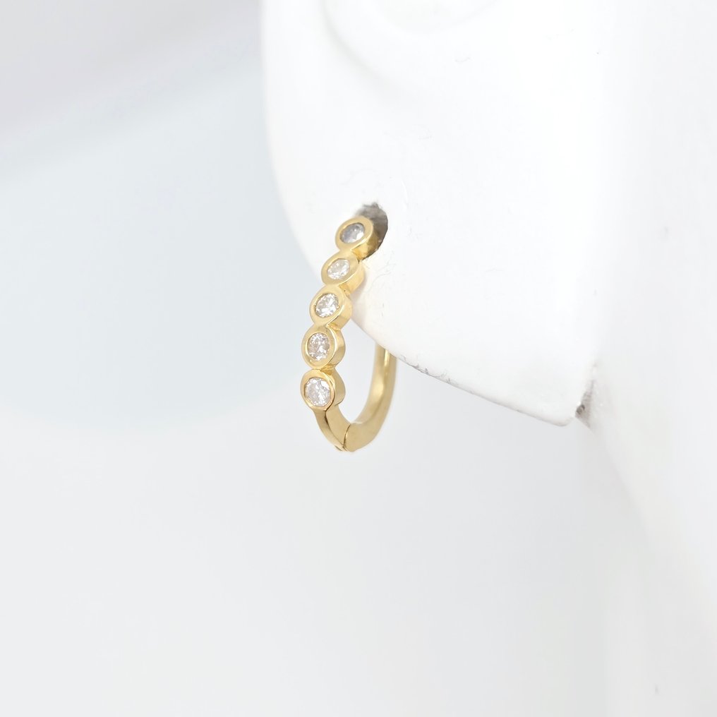 Nincs minimálár - Drop fülbevaló - 14 kt. Sárga arany -  0.20ct. tw. Gyémánt (Természetes)  #1.0