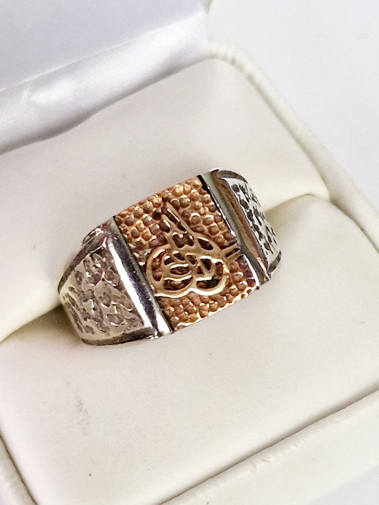 χωρίς τιμή ασφαλείας - Δαχτυλίδι με σφραγίδα - 8 καράτια Ασημί, Ροζ χρυσό - Ανδρικό σφραγιδόλιθο. #1.0