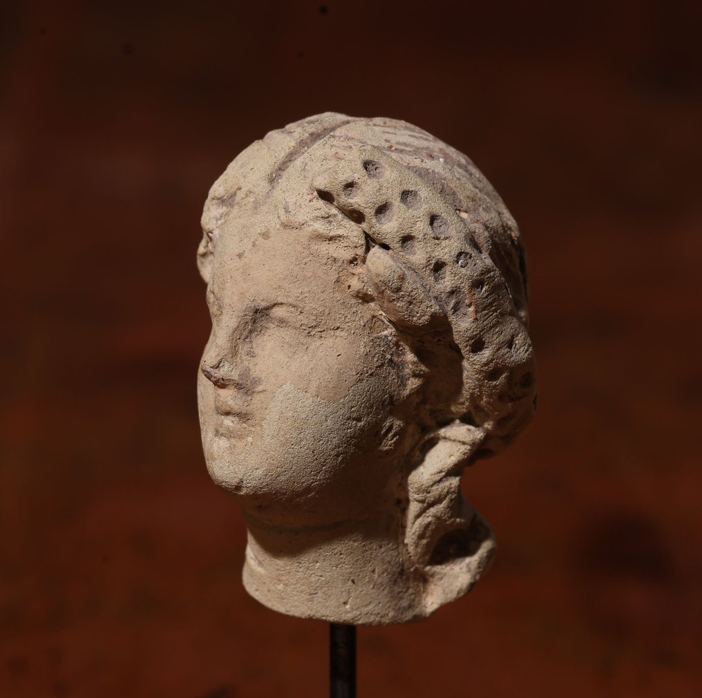 古希腊 陶土女性头像 - 3.5 cm #1.0