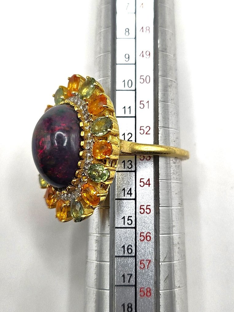 No reserve price - Ring Silver - 7.50ct. tw. Opal - Sapphire #3.2