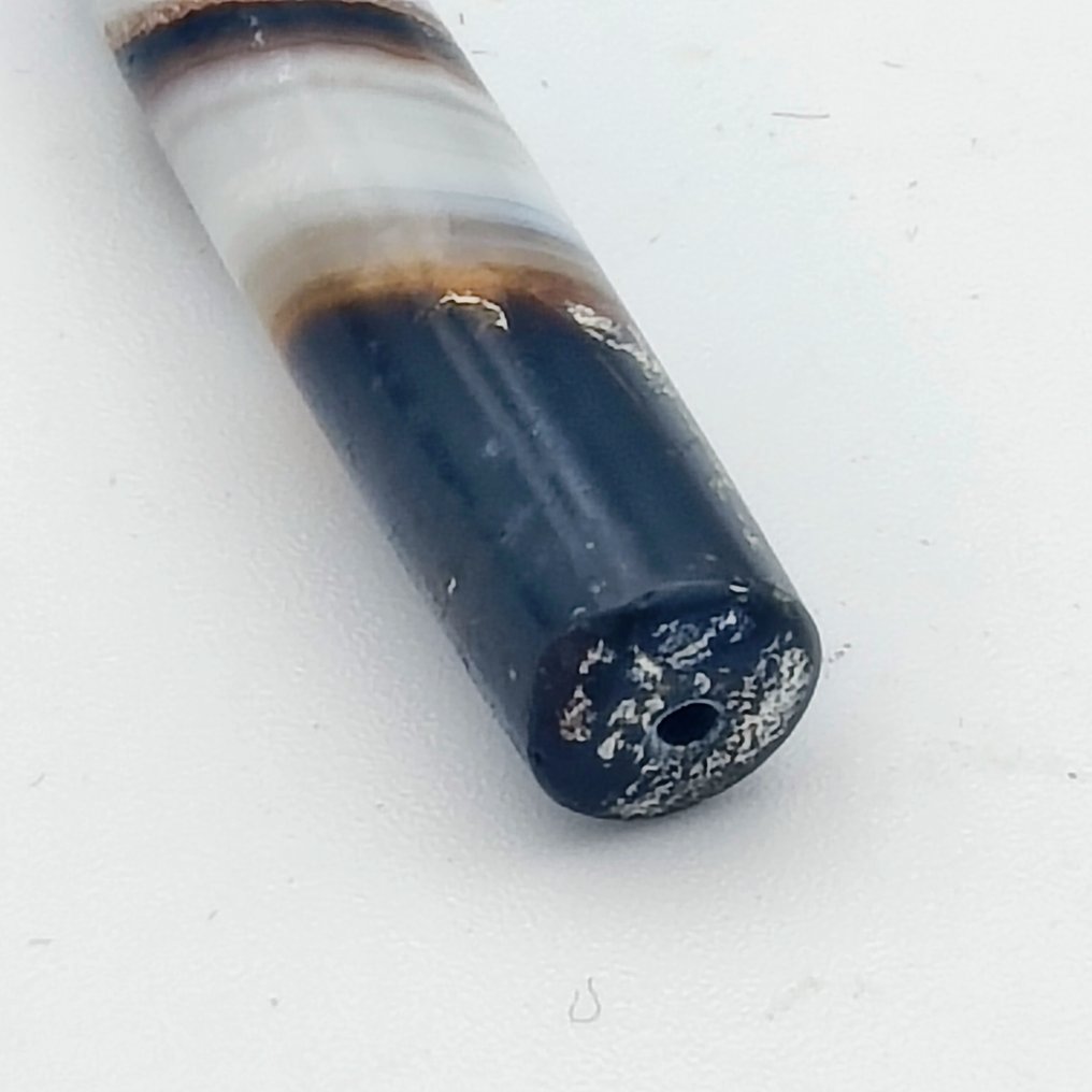 Δρόμος του Μεταξιού, Κεντρική Ασία Φυστικό ραβδωτό αχάτη Οβάλ Χάντρα Ταλισμαντικό Περισκεφάλαιο - 54 mm  (χωρίς τιμή ασφαλείας) #3.2