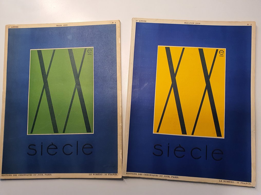 Kandinsky, Pascin, De Chirico, Picasso, Le Corbusier, Miro, Zadkine, Arp, Bonnard, Man Ray, etc - XXe Siècle: 1er année no. 1 & 2 - 1938 #1.0