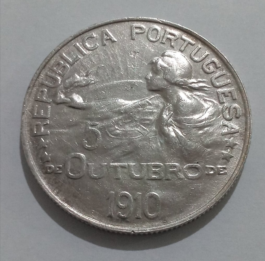 葡萄牙. 1 Escudo 1910 5 Outubro - Implantação da República (没有保留价) #1.0