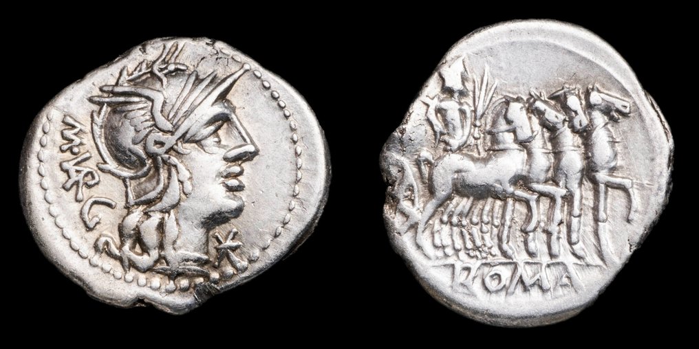 羅馬共和國. M.Vargunteius, 130 BC. Denarius Rome  (沒有保留價) #1.0