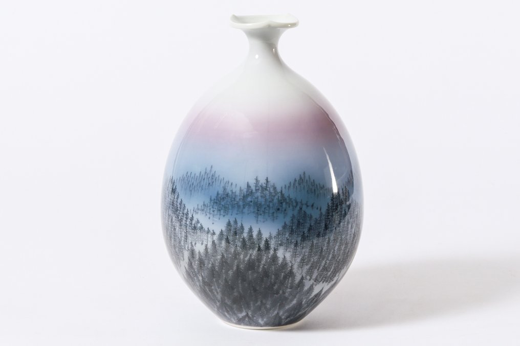 花瓶 - 朝日（朝日）由藤井朱明（藤井朱明）创作——有田陶瓷 - 日本  (沒有保留價) #1.0