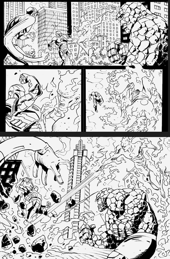 Caracuzzo, Giancarlo - 1 Original page - Fantastic Four, Iron Man - 2017 #1.0