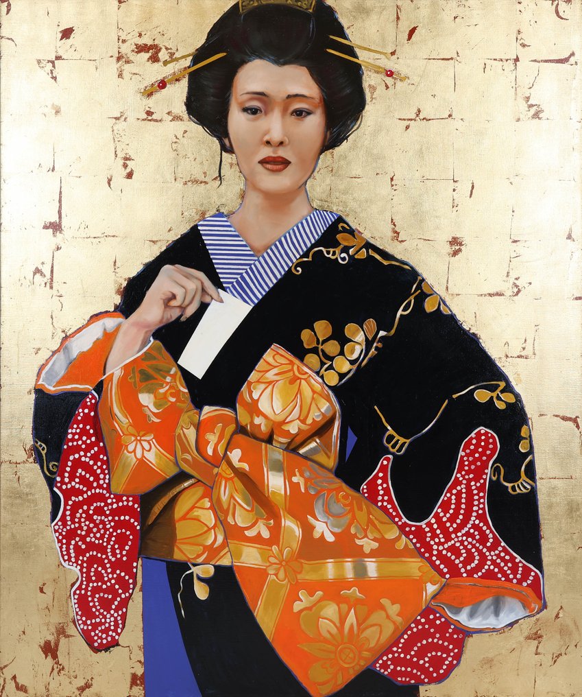 Louis Nagelkerke (1949) - Vrouw in een kimono #1.0