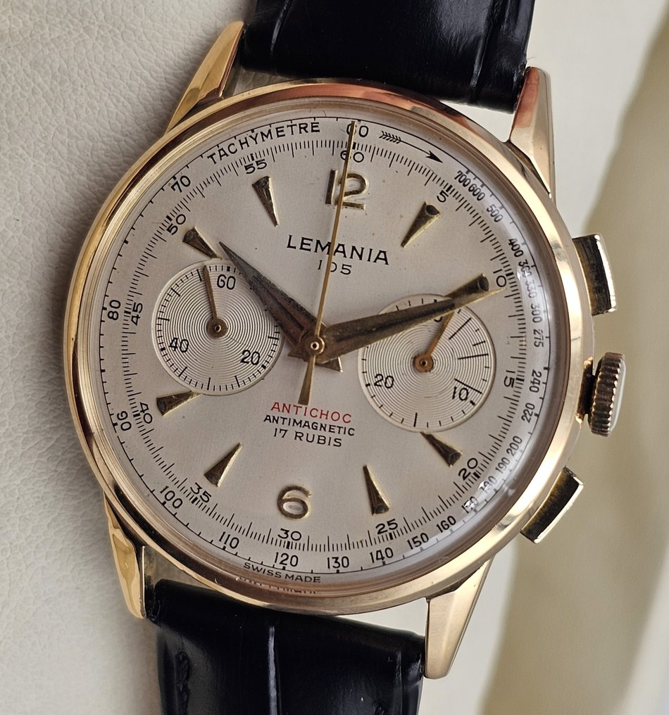 Lemania - Chronograph 18K solid Gold - 802 OT - Men - 1950-1959  #1.0