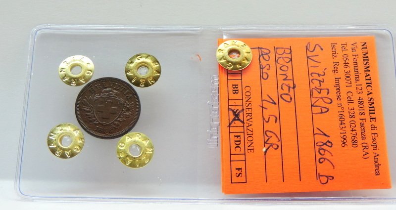 Schweiz. Rappen 1866 "B" Key date RARA (Ingen mindstepris) #2.1