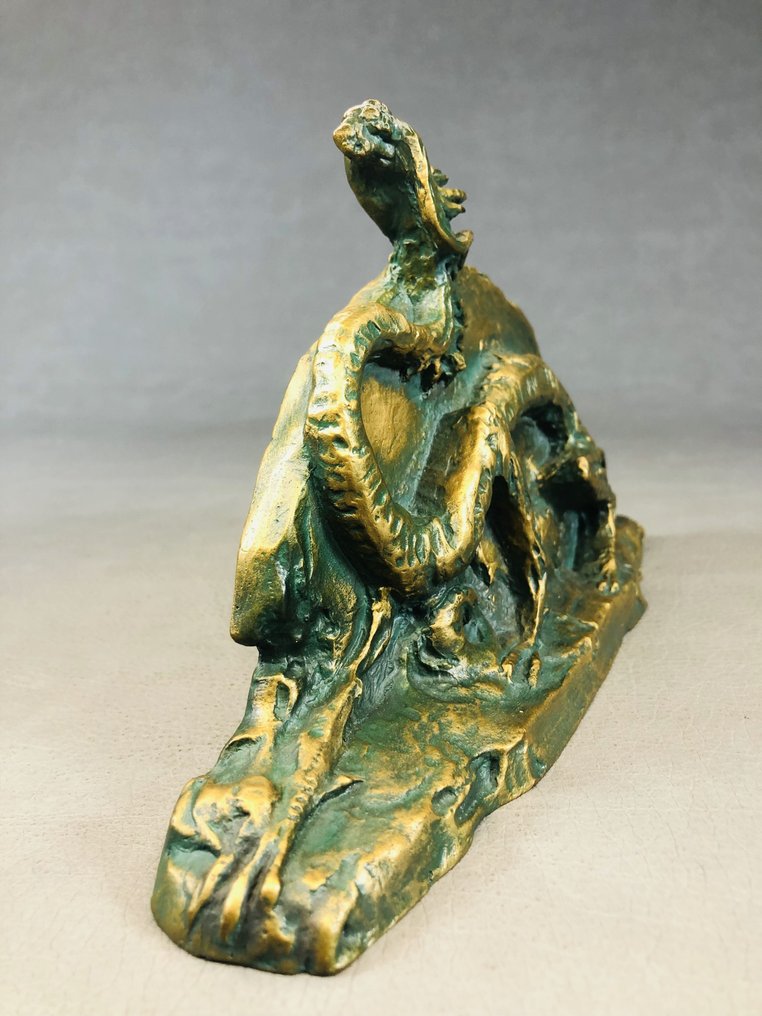 黄铜色 - Seibo Kitamura 北村西望 - 雕塑家北村正甫的青铜龙饰品 - 昭和时期 #3.2