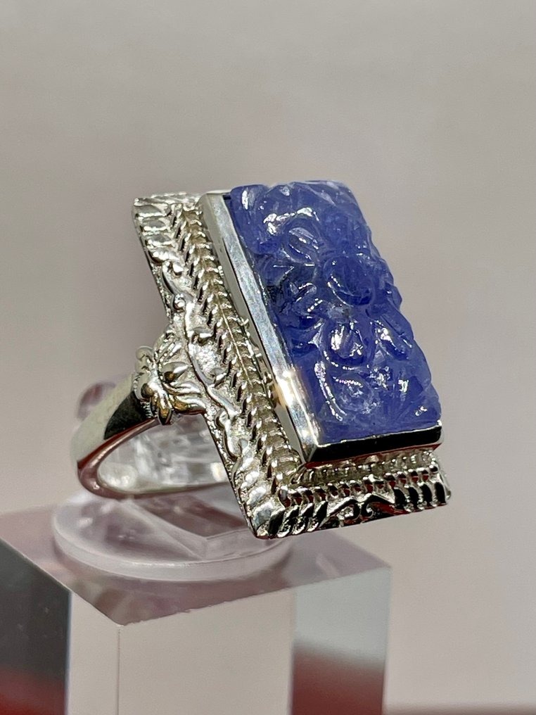 没有保留价 - 戒指 银 - 8.53ct. tw. 坦桑石 #2.1