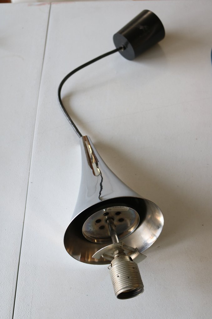 Limburg Glashütte - Lampada a sospensione - Vetro rosso e top in chrome. - Alluminio, Vetro #3.2