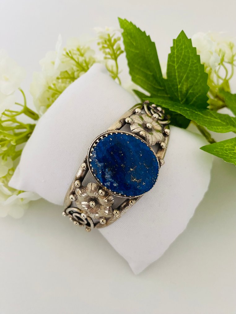 没有保留价 - 有开口手链 银, 青金石 #2.1