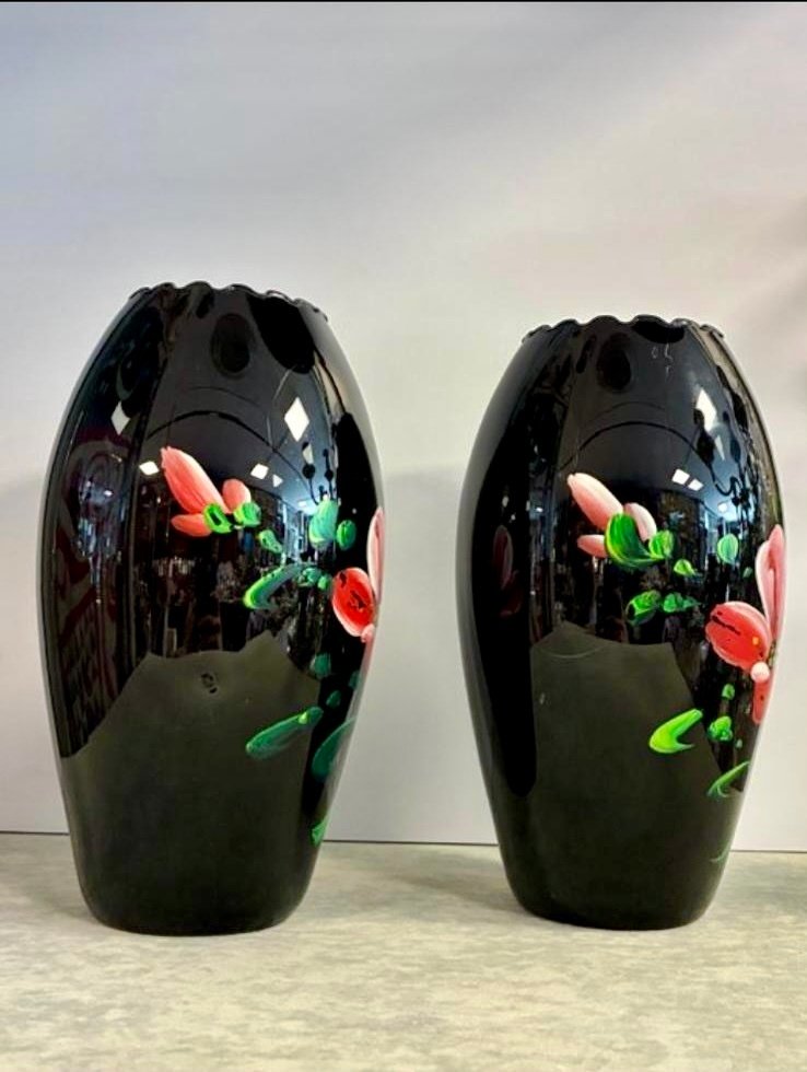 De Rupel Boom Glasfabriek - De Rupel - Vase (2) - Verre - Vases en hyalite belge #1.0