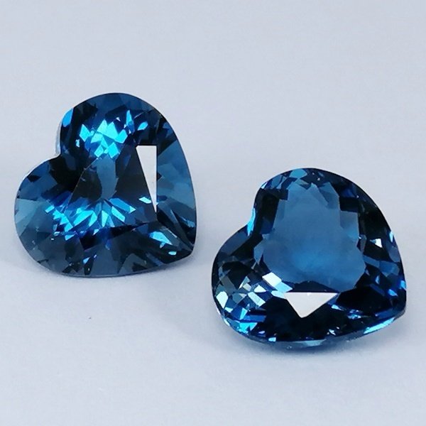 2 pcs  藍色 黃玉  - 10.88 ct - Instituto Gemólogico Español (IGE) #1.0