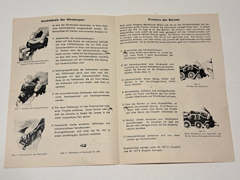 Märklin H0, 00 - RS 800N/ES 800 - Vasútmodellek (1) - Útmutató RS 800N/ES 800 gyártás 1948 #1.0