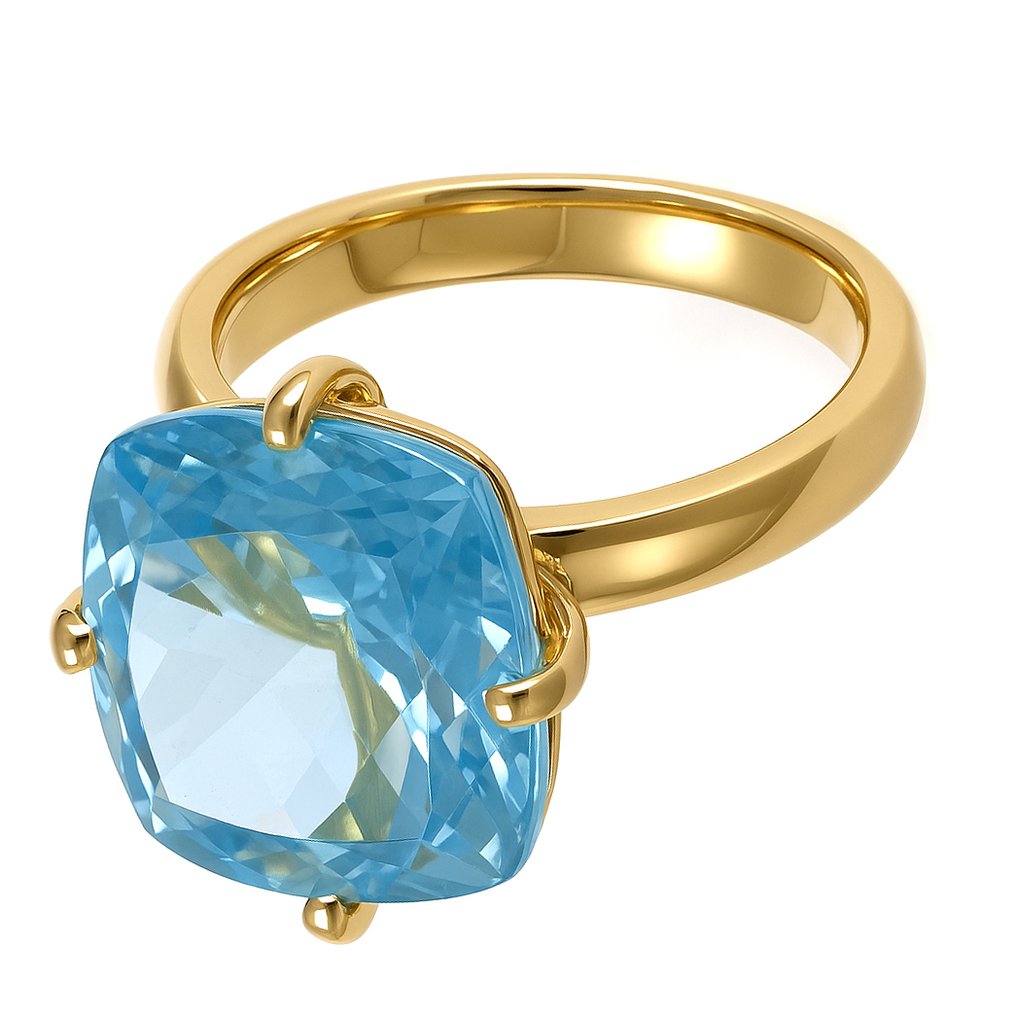 Δαχτυλίδι - 18 καράτια Κίτρινο χρυσό -  12.00ct. tw. Τοπάζιο #1.0