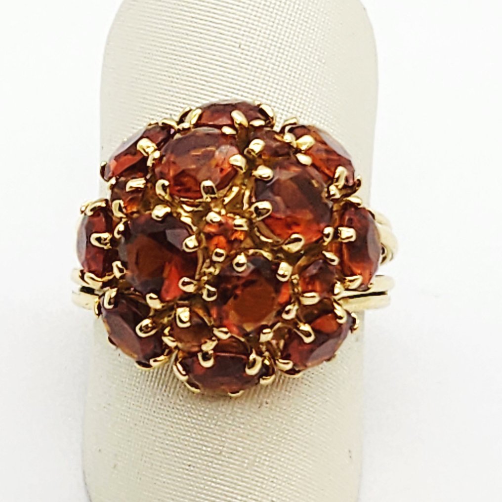 戒指 - 18K包金 黄金 -  6.30ct. tw. 黄水晶 #1.0