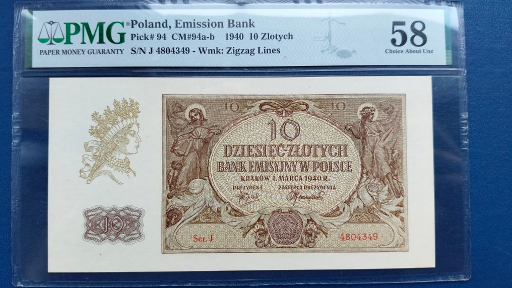 Poland. - 10 Zlotych 1940 - Pick 94  (No Reserve Price) #1.0