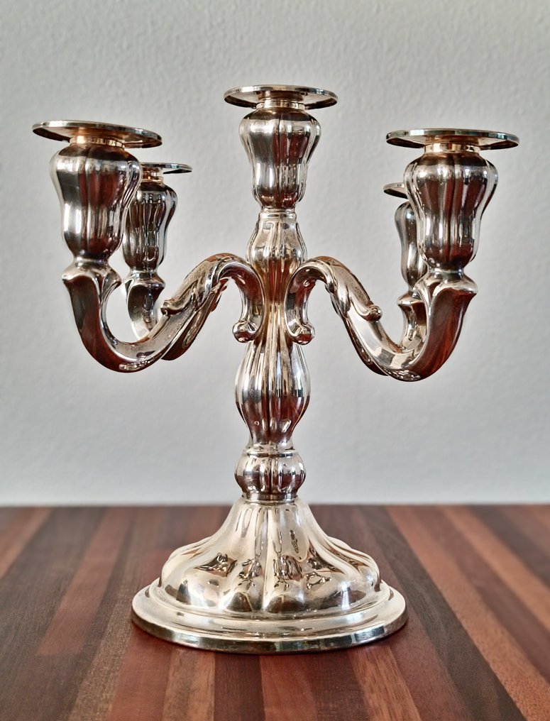 Candleholder Five-arm & Pineapple (2) - Silverplated - Baroque & Rococo style #1.0